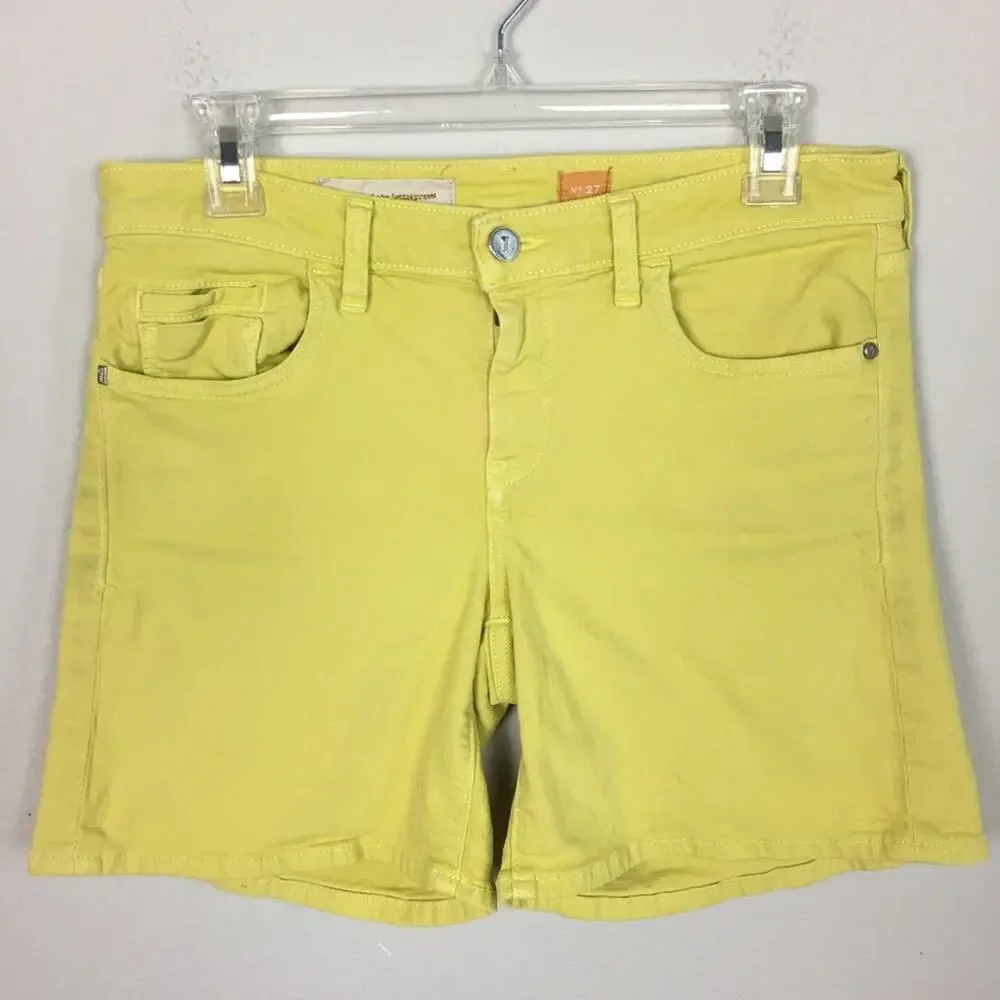 Pilcro & the Letterpress Yellow 6"  Denim Shorts 27 - Picture 2 of 11